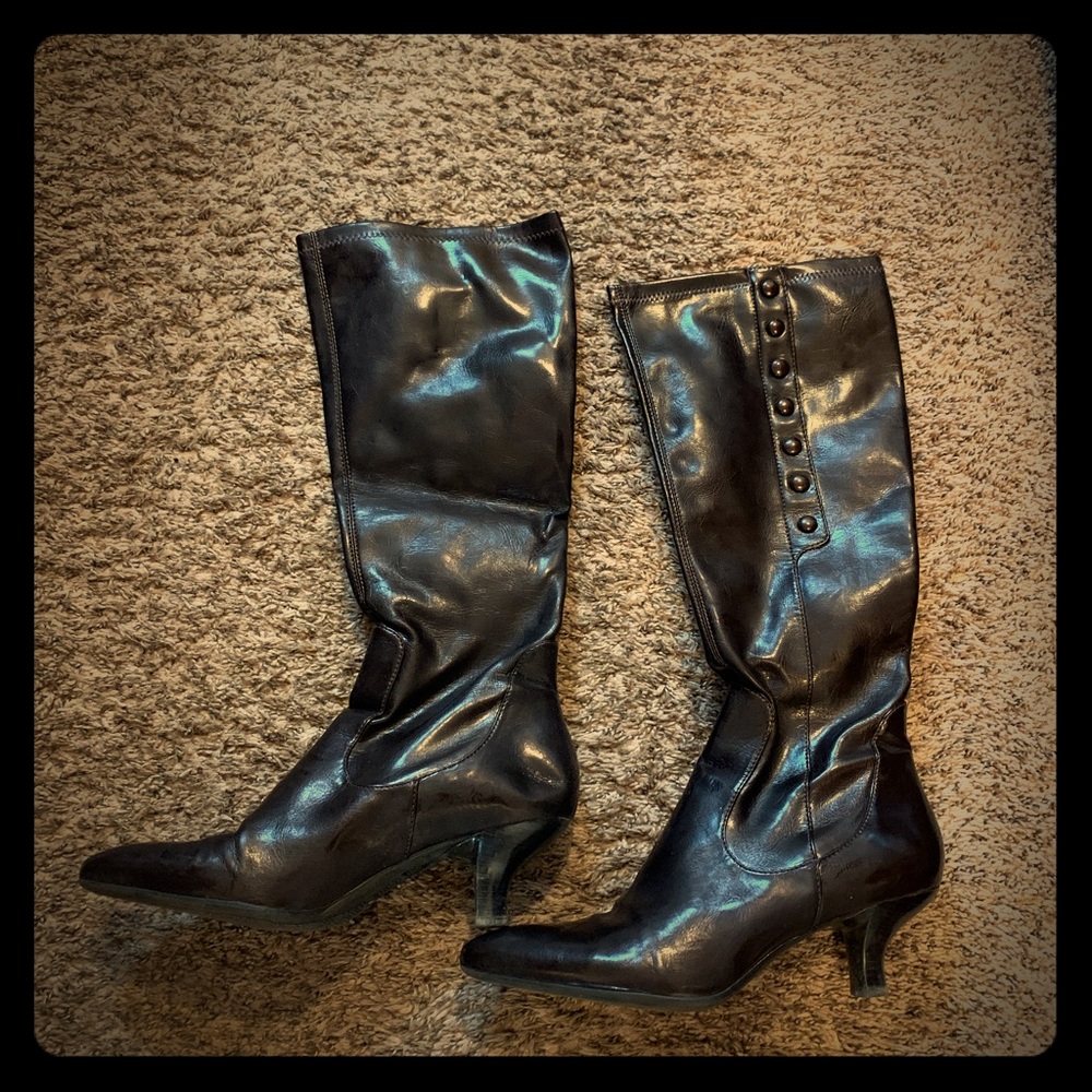 Knee high brown leather Franco Sarto boots